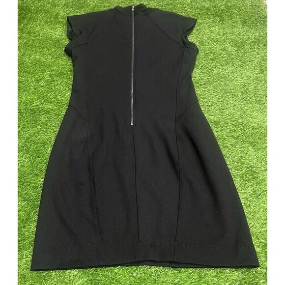 French Connection Little Black Dress Cap Sleeve Size 8 faux Wrap - Picture 6 of 10